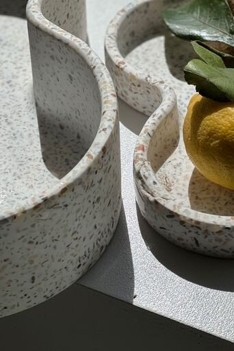 Terrazzo bowl - rød/beige